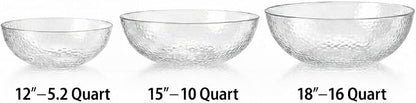 Lillian Collection Stunning Clear Plastic Round Hammered Bowl - Image 4