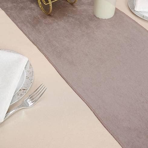 10 pcs 12x108-Inch Mauve Premium Velvet Table Runners Wedding Reception - Image 7