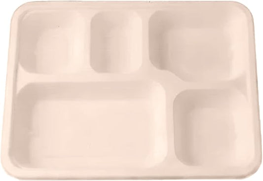 Pack of 250 Meal Tray Deep 5 Compartments – Durable Disposable Food Tray – Ideal for Catering, Takeaway & Events – Microwave Safe – Bulk Pack – Eco-Friendly & Sustainable