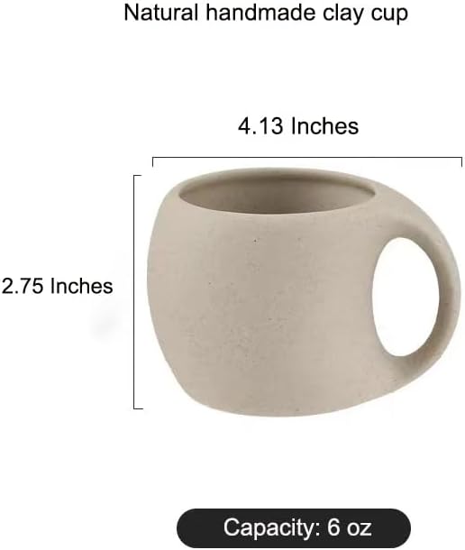 6 oz Clay Cup and Wood Saucer Set of 1, Ceramic Coffee Latte Art Mug - Image 2