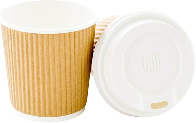 Restaurantware 4 Ounce Ripple Wall Disposable Coffee Cups, 500 Insulated Kraft - Image 8