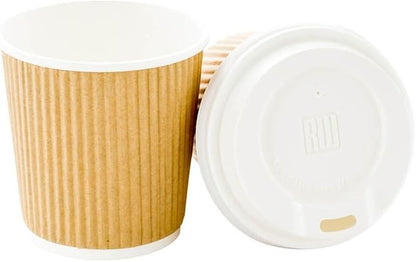 Restaurantware 4 Ounce Ripple Wall Disposable Coffee Cups, 500 Insulated Kraft - Image 8