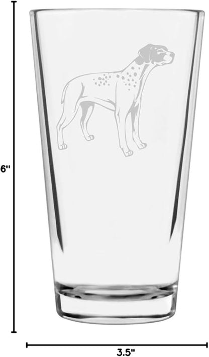 Braque Francais (Pyrenees) Dog Themed Etched All Purpose 16oz Pint Glass