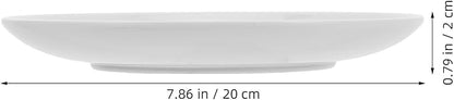 White Melamine Dinner Plates round 201mm, Sturdy Plastic China Plates for Home and Commercial Use, Farmhouse Style Tableware for Bbq, Salad, Snack Serving