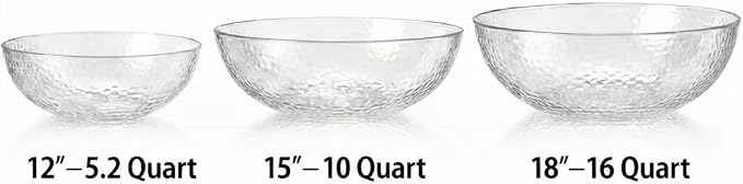 Lillian Collection Stunning Clear Plastic Round Hammered Bowl - Image 4