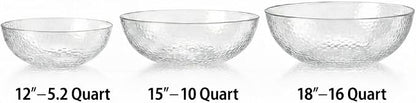 Lillian Collection Stunning Clear Plastic Round Hammered Bowl - Image 4