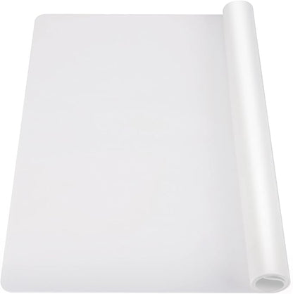 Ewen 27.6x19.5in 2mm Silicone Mats for Kitchen Counter, Thick Large Heat Resistant Non-Stick Silicone Placemat, Nonslip Workbench Mat Countertop Protector for Desk Crafts Air Fryer Pastry Translucent