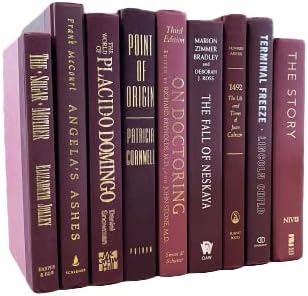 Real Books by Color® (Set of 9, Maroon) Decorative Bookshelf Home Decor Shelf Styling Photo Prop