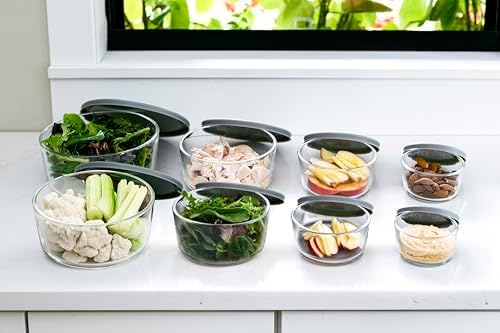 16-Piece Glass Food Storage Containers Set | Round, Microwave & Dishwasher Safe - Image 3