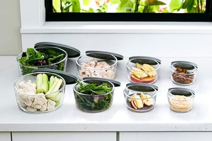 16-Piece Glass Food Storage Containers Set | Round, Microwave & Dishwasher Safe - Image 3