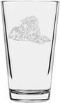 Brussels Griffon Custom Personalized Dog Themed Etched All Purpose 16oz Pint Glass