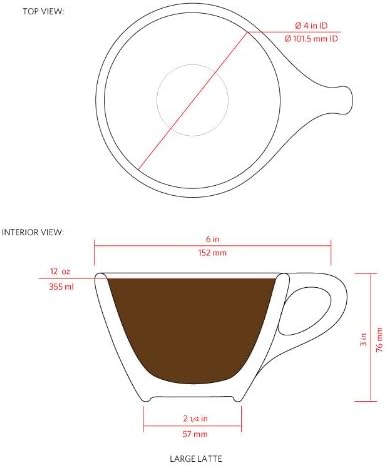 notNeutral Lino Porcelain Cup & Saucer Large Latte 12 oz - Image 3