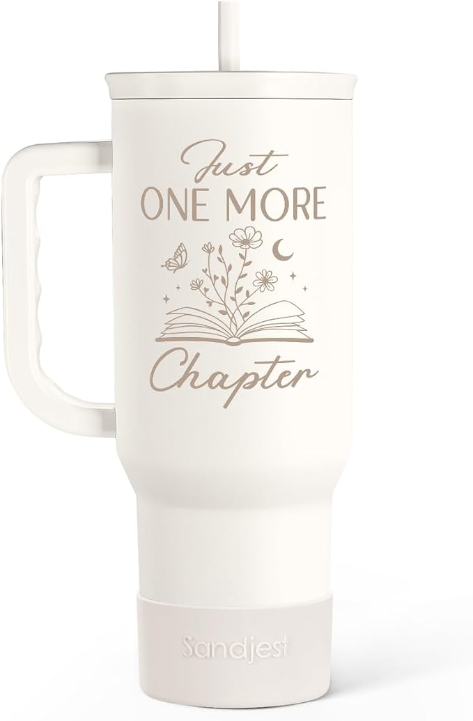 SANDJEST Book Lover Gifts for Women, Just One More Chapter Tumbler by SANDJEST