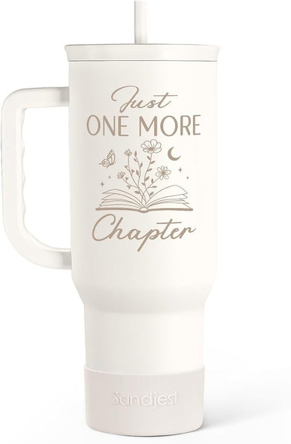 SANDJEST Book Lover Gifts for Women, Just One More Chapter Tumbler by SANDJEST