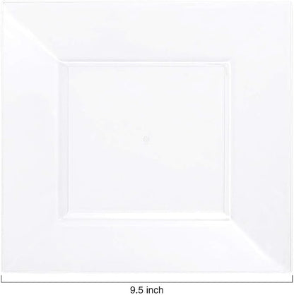 60PCS Clear Plastic Plates-9.5inch Square Disposable Plates - Image 2