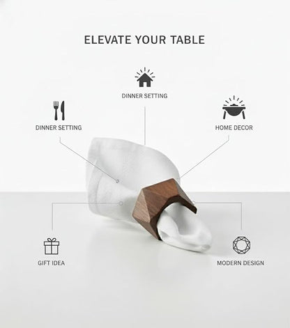 Classic Handmade Napkin Rings Set, Dining Table Holders - Image 3