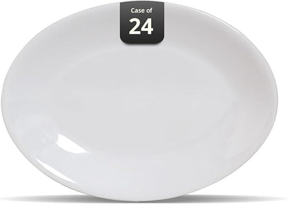 Stoneware Coupe Commercial Grade Dinnerware Bright White Oval Platter 9.75" x 7.5", Case of 24