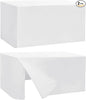HolidayIdeas Fitted Table Covers for 6 Foot Tables - 72 x 30 Inch - 2 Pack Rectangle Table Clothes Versatile Fabric Table Cover for Folding Table, Parties, Holiday Dinner, Trade Show (White)