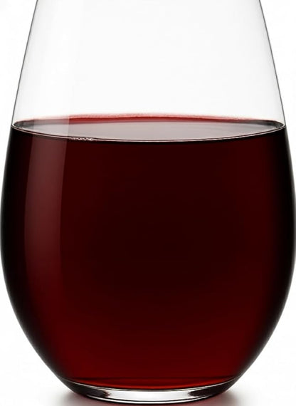 Improved Design of Our 2017 New York Times Best Stemless Glass – Set of 6 European-Made Stemless Wine Glasses, Reinforced Base for Added Stability & Premium Feel, Dishwasher-Safe, Lead-Free, 17 oz.
