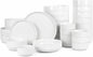 Gibson Home Rothernberg 40-Piece White Porcelain Dinnerware Set – Service for 8, Stackable Plates and Bowls, Durable Kitchen Dinner Set