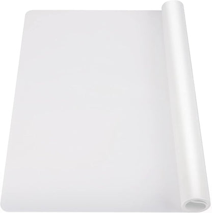 Ewen 25.6x17.7in 2mm Silicone Mats for Kitchen Counter, Extra Large Thick Heat Resistant Baking Mat, Silicone Countertop Protector Mat for Bar Air Fryer Crafts Work Glass Top Stove Cover Translucent