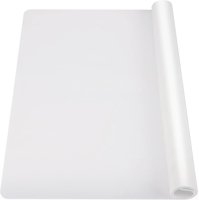 Ewen 31.6x23.5in 2mm Silicone Mats for Kitchen Counter, Extra Large Thick Heat Resistant Bar Mats for Countertop Protector Nonslip Placemat for Air Frye Crafts Work Glass Top Stove Work Translucent