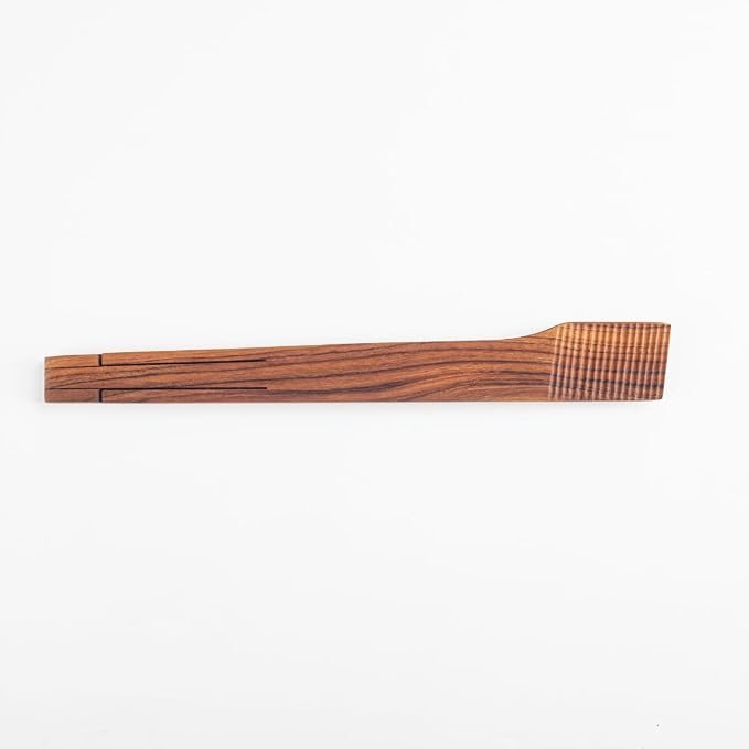 Super Slim Spring Salad Tongs: Teak Wood Salad Hand Server 0.1" x 0.1" x 12" - Image 6
