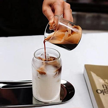 BCnmviku Shot Glasses Espresso Parts Double Spouts Milk Cup Clear Glass - Image 4