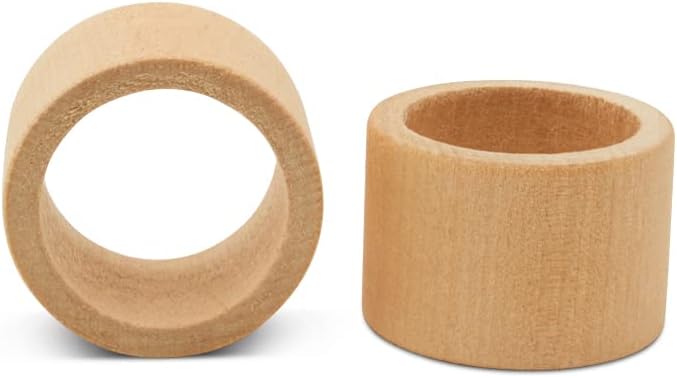 Classic Birch Wood Napkin Rings Set of 6, 1-1/2 inch Farmhouse Napkin Rings Set - Image 5