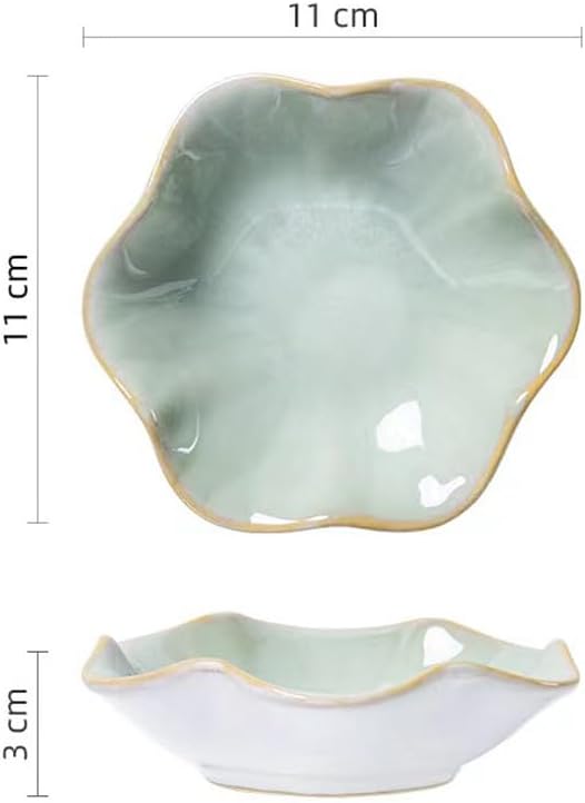 JAMEND CLXP 2PCS Lotus Leaf Shape Ring Holder Dish, Small Key Bowl, Ceramic - Image 6