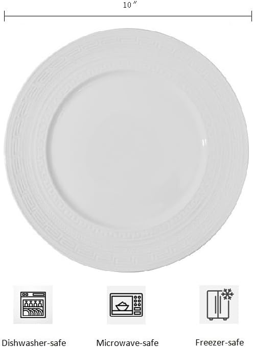 10 Inch Porcelain Dinner Plates Set of 4, Dishwasher safe, Microwave safe - Image 7