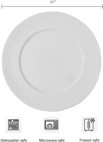 10 Inch Porcelain Dinner Plates Set of 4, Dishwasher safe, Microwave safe - Image 7