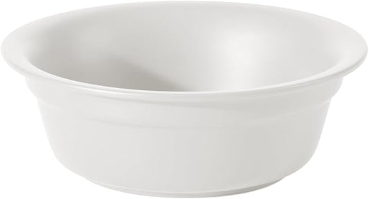 Ceramic 8.7inch Dog Bowl for Large Dogs, Basic 4 Cup Food or 37oz Water Bowl for Replacement, Wide Opening Rounded Edge(Single Bowls, Matt White)