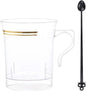 Nervure 60 Pack Clear Gold Plastic Coffee Mugs by Nervure