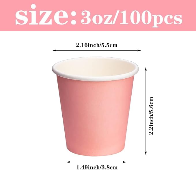 3 oz 100 Pack Small Paper Cups, Mouthwash Cups Bathroom Cups | Espresso Mini - Image 2