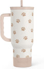 Paw Print Tumbler with Handle, Gifts by SANDJEST