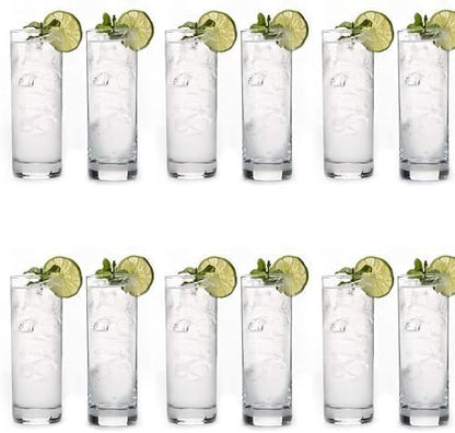 LEMONSODA Premium Highball 12oz Glass Set - Elegant Tom Collins Glasses Set of 6, 12, and 48 Tall Drinking Water Glasses - Bar Glassware for Mojito, Whiskey, Cocktail (Set of 12)