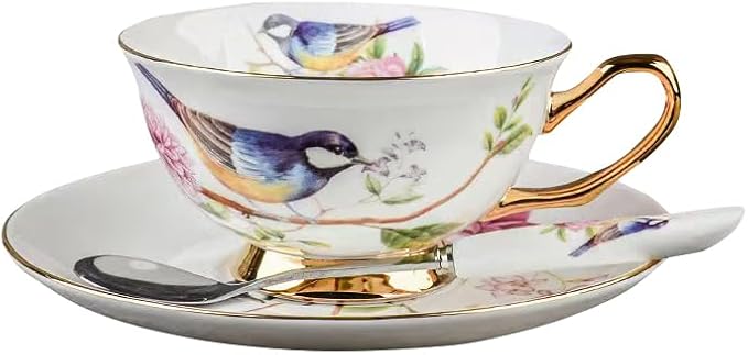 British Coffee Cup 3 Piece Set（6.8oz） Household Fashional Tea Cup by PFEDXOON