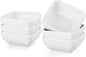 Yedio 3 Oz Square Dip Bowls Set of 6, White Ceramic Dipping Sauce Dishes, Mini Condiment Bowls for Soy Sauce, Sushi, BBQ, Ketchup, Vinegar, Party & Daily Use