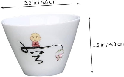 2Pcs Ceramic Tea Cups Retro Style Porcelain Teaware Delicate Handleless Kung Fu - Image 2