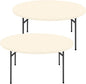Round Spandex Tablecloth 2 Pack, Elastic Fitted Waterproof Tablecloths for 57"-68" Tables, Stretch Washable Picnic Table Cover for Camping, Dining, Indoor and Outdoor, Beige