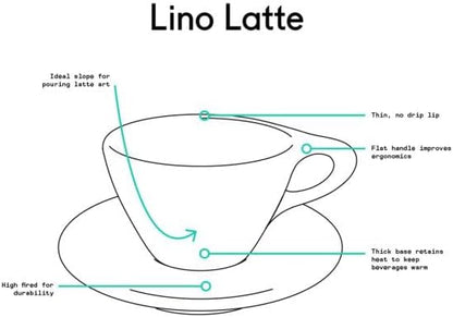 notNeutral Lino Porcelain Cup & Saucer Large Latte 12 oz - Image 4