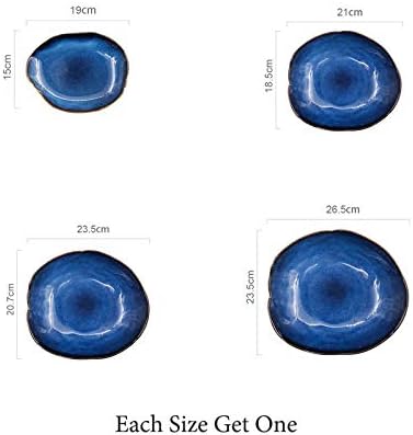 Nordic Ceramic Household Pottery Irregular Salad Platter Klin Glaze Dinner - Image 2