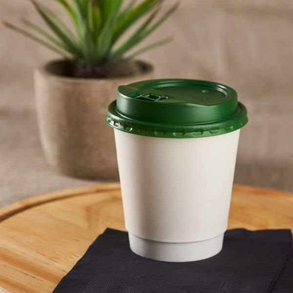 Karat 10 oz Double-Wall Insulated Coffee Cup White Paper Hot Cup - Image 8