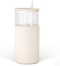SANDJEST Glass Tumbler with Straw and Lid, Glass Water Bottle with Silicone by SANDJEST