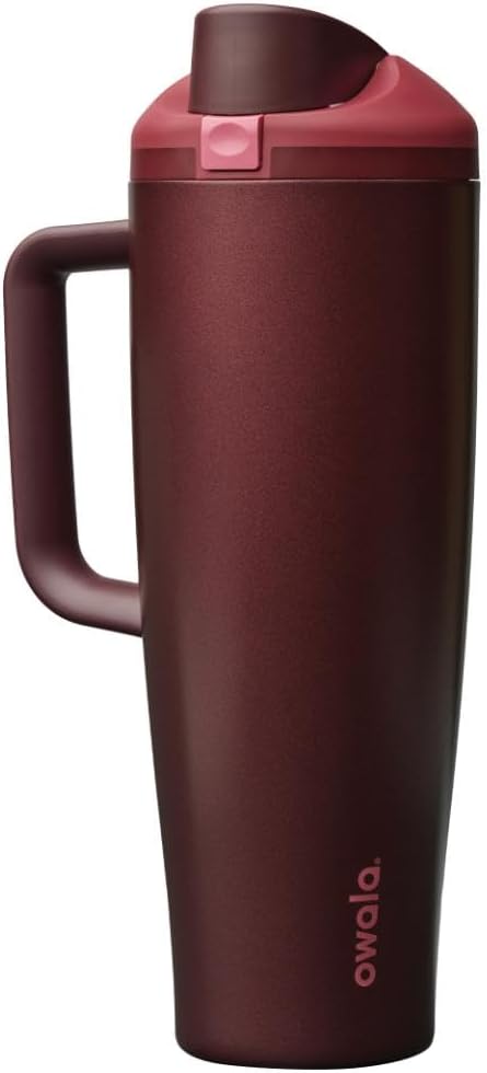 Owala FreeSip Tumbler Stainless Steel Water Bottle 40 oz Black Cherry | by Unknown