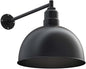 Steel Lighting Co. Hollywood Bowl Light | Outdoor Wall Mounted | 15 inch Bowl Dome | 20 inch Straight Arm | Barn Light Made in America | Matte Black Exterior/Matte Black Interior