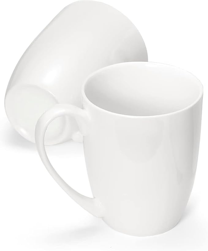 Chulan White Thin Over 45% Bone Content Fine Bone China Coffee Mugs 10 oz by HeartWaxBeadsforSensitiveSkin%EF%BC%86FullBodyand45contentFineBoneChina