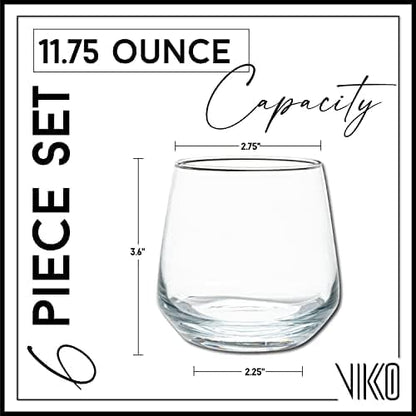 Vikko Whiskey Glasses Set of 6, Old Fashioned Whiskey Glasses 11.75 Ounce - Image 2