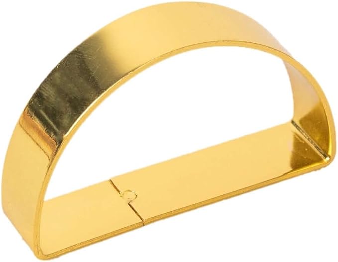 Efavormart 4 Pack | 2" Shiny Gold Metal Semicircle Napkin Rings, D-Shaped - Image 7